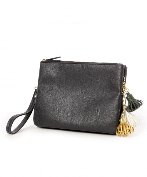 JEANASIS（ジーナシス）の「3タッセルミニショルダー（バッグ・レディース・マルチ/ブラック/レッド・FREE）」の4枚目の写真