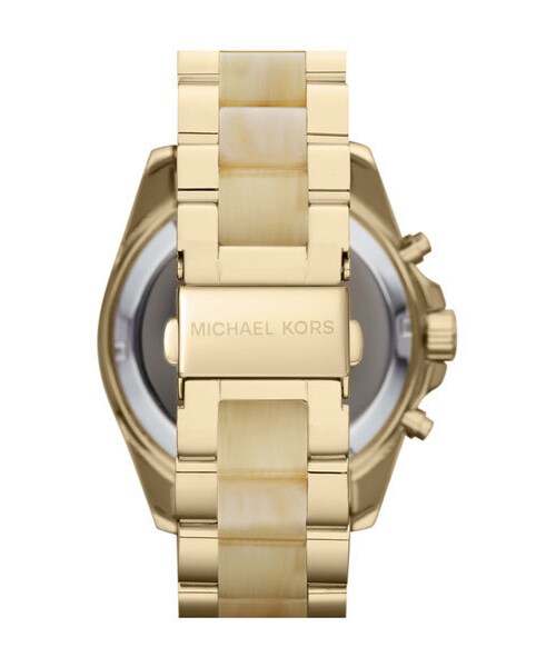 MICHAEL KORS（マイケルコース）の「MICHAEL Michael Kors Michael Kors 'Bradshaw' Chronograph Bracelet Watch（アナログ腕時計・レディース・Horn/ Gold）」の4枚目の写真
