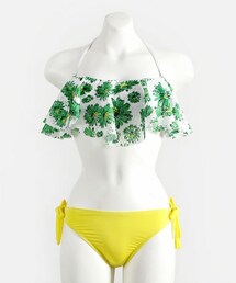 DHOLIC | フラワー柄フレアバンドゥビキニ(水着)