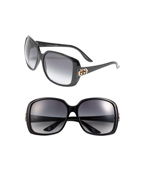 GUCCI(グッチ)の「Gucci 59mm Oversized Square Sunglasses(サングラス・レディース・Havana/Black)」の1枚目の写真