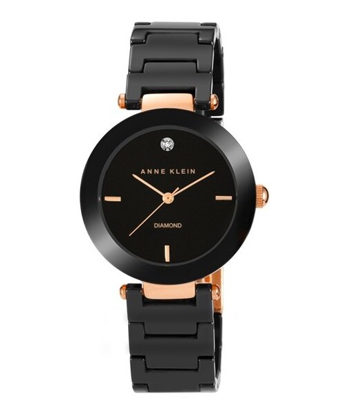 ANNE KLEIN（アンクライン）の「Anne Klein Diamond Dial Ceramic Bracelet Watch, 33mm（アナログ腕時計・レディース・Black）」の3枚目の写真