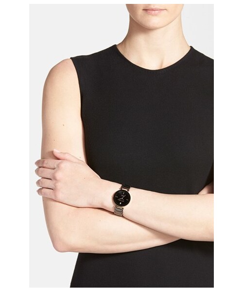 ANNE KLEIN（アンクライン）の「Anne Klein Diamond Dial Ceramic Bracelet Watch, 33mm（アナログ腕時計・レディース・Black）」の6枚目の写真