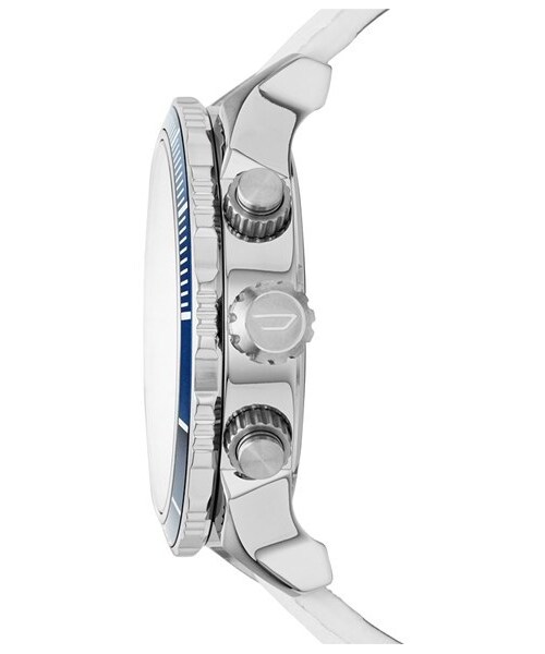 DIESEL(ディーゼル)の「DIESEL® 'Double Down 2.0' Chronograph Leather Strap Watch, 48mm(アナログ腕時計・メンズ・White/ Silver)」の3枚目の写真