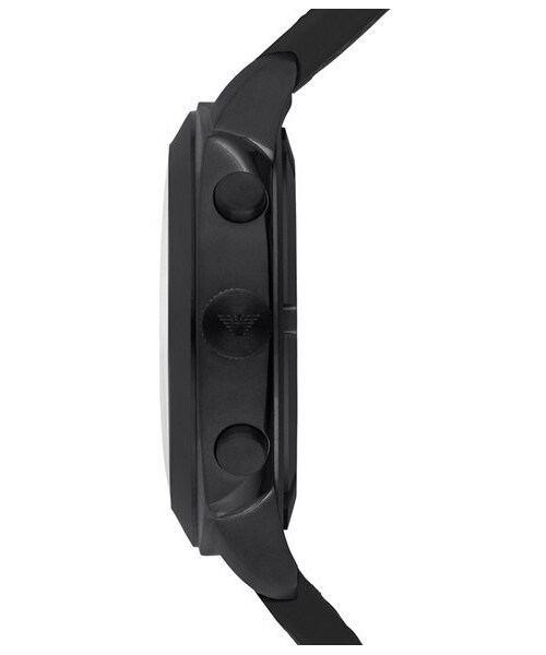 EMPORIO ARMANI（エンポリオアルマーニ）の「Emporio Armani Chronograph Leather Strap Watch, 46mm（アナログ腕時計・メンズ・Black）」の2枚目の写真
