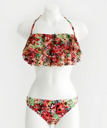 DHOLIC | 水彩フラワー柄ティアードバンドゥビキニ(水着)