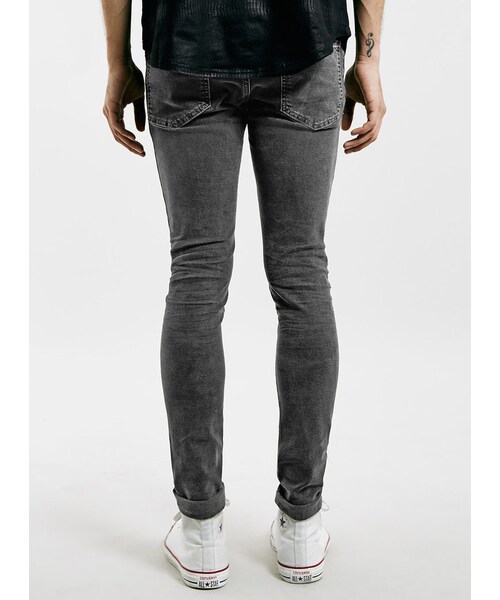 TOPMAN（トップマン）の「Grey Willow Super Spray On Jeans（デニムパンツ・メンズ・Grey・30L/32S/32L/36R/30S/34S/38R/34R/28R/28S/30R/34L/36L/32R）」の3枚目の写真