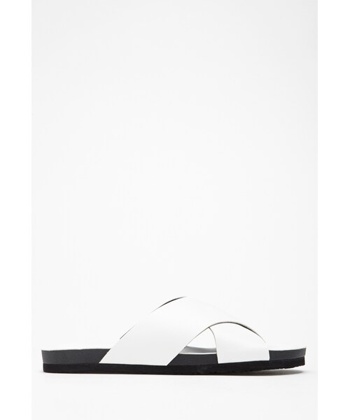 FOREVER 21（フォーエバー トゥエンティーワン）の「FOREVER 21 Faux Leather Crisscross Sandals（サンダル・レディース・White/Black・6.5/7/8/7.5/8.5/9/6/10/5.5）」の8枚目の写真