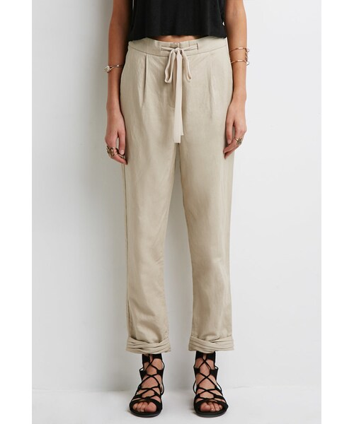FOREVER 21（フォーエバー トゥエンティーワン）の「FOREVER 21 Linen-Blend Capri Pants（デニムパンツ・レディース・Cream/Khaki・Large/Small/X-Small/Medium）」の9枚目の写真