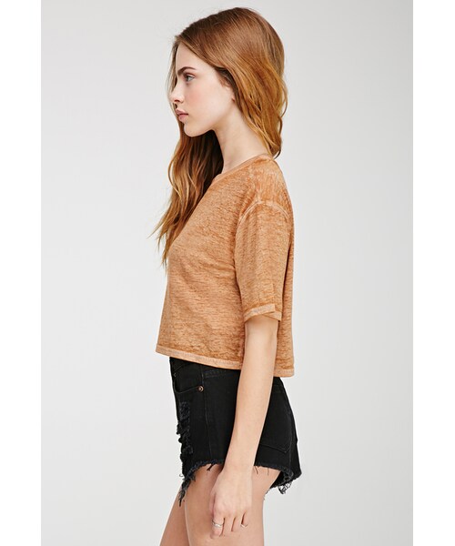 FOREVER 21(フォーエバー トゥエンティーワン)の「FOREVER 21 Boxy Slub Knit Tee(Tシャツ/カットソー・レディース・White/Jade/Tan・Small/Medium/Large)」の9枚目の写真