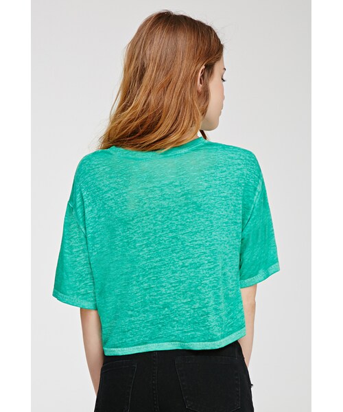 FOREVER 21(フォーエバー トゥエンティーワン)の「FOREVER 21 Boxy Slub Knit Tee(Tシャツ/カットソー・レディース・White/Jade/Tan・Small/Medium/Large)」の4枚目の写真