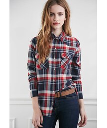 FOREVER 21 | FOREVER 21 Two-Pocket Plaid Flannel Shirt(シャツ/ブラウス)