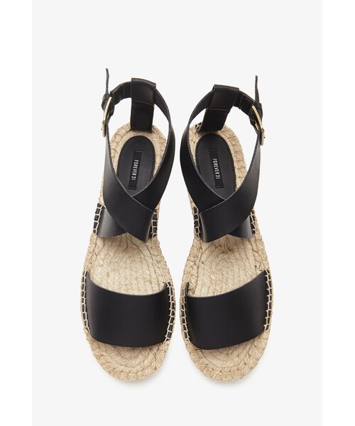 FOREVER 21(フォーエバー トゥエンティーワン)の「FOREVER 21 Faux Leather Espadrille Sandals(サンダル・レディース・Black/Camel/Cream・8/10/9/7/6)」の3枚目の写真