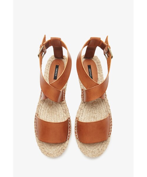 FOREVER 21(フォーエバー トゥエンティーワン)の「FOREVER 21 Faux Leather Espadrille Sandals(サンダル・レディース・Black/Camel/Cream・8/10/9/7/6)」の2枚目の写真