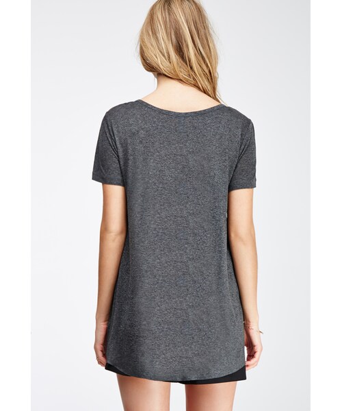 FOREVER 21(フォーエバー トゥエンティーワン)の「FOREVER 21 Raw-Cut Pocket Tee(Tシャツ/カットソー・レディース・Charcoal/Black/White・Large/X-Small/Small/Medium)」の6枚目の写真
