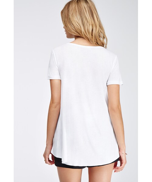 FOREVER 21(フォーエバー トゥエンティーワン)の「FOREVER 21 Raw-Cut Pocket Tee(Tシャツ/カットソー・レディース・Charcoal/Black/White・Large/X-Small/Small/Medium)」の12枚目の写真