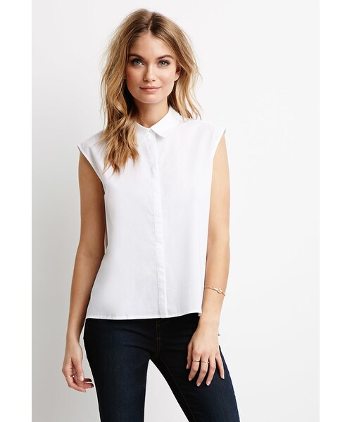 FOREVER 21(フォーエバー トゥエンティーワン)の「FOREVER 21 Pleated-Back Shirt(Tシャツ/カットソー・レディース・White・Medium/Large/X-Small/Small)」の5枚目の写真