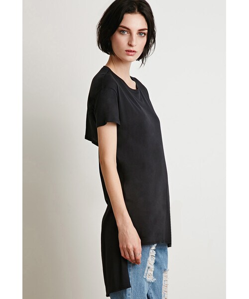 FOREVER 21（フォーエバー トゥエンティーワン）の「FOREVER 21 Longline Cutout-Back Tee（Tシャツ/カットソー・レディース・Black/White・Large/Small/Medium）」の7枚目の写真