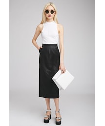 FOREVER 21 | FOREVER 21 Faux Leather Midi Pencil Skirt(スカート)