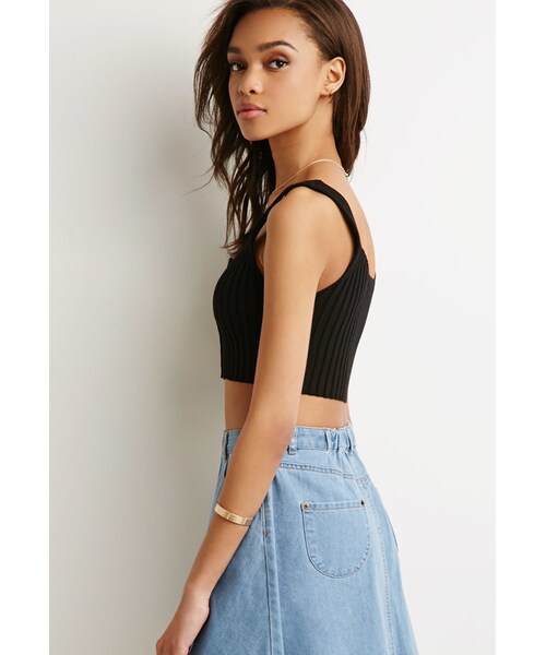 FOREVER 21(フォーエバー トゥエンティーワン)の「FOREVER 21 Ribbed Knit Crop Top(シャツ/ブラウス・レディース・Beige/Black・Medium/Small/Large)」の8枚目の写真