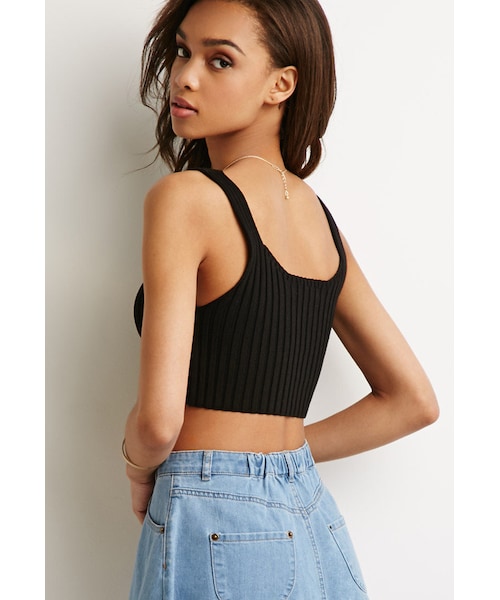 FOREVER 21(フォーエバー トゥエンティーワン)の「FOREVER 21 Ribbed Knit Crop Top(シャツ/ブラウス・レディース・Beige/Black・Medium/Small/Large)」の7枚目の写真