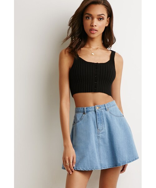FOREVER 21(フォーエバー トゥエンティーワン)の「FOREVER 21 Ribbed Knit Crop Top(シャツ/ブラウス・レディース・Beige/Black・Medium/Small/Large)」の5枚目の写真