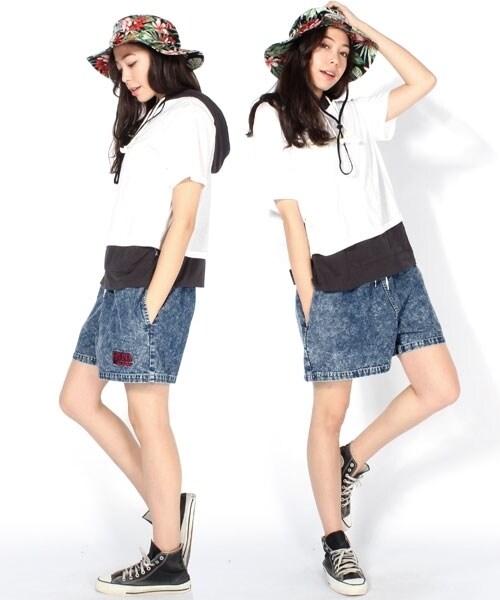 RNA（アールエヌエー）の「＜予約＞デニムイージーハーフパンツ（パンツ・レディース・インディゴケミカル/インディゴブルー・M）」の4枚目の写真