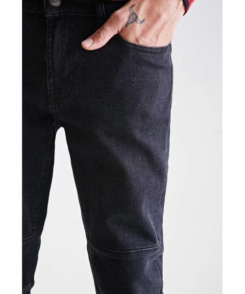 FOREVER 21（フォーエバー トゥエンティーワン）の「FOREVER 21 Clean Wash - Paneled Skinny Jeans（デニムパンツ・メンズ・Black・32/32/34/32/31/32/29/30/36/32/32/30/30/30/30/32/33/32）」の4枚目の写真