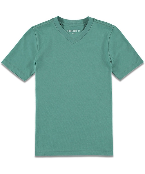 FOREVER 21（フォーエバー トゥエンティーワン）の「boys Basic V-Neck Tee (Kids)（Tシャツ/カットソー・キッズ・Black/White/Light blue/Sea green・13/14/5/6/7/8/9/10/11/12）」の2枚目の写真