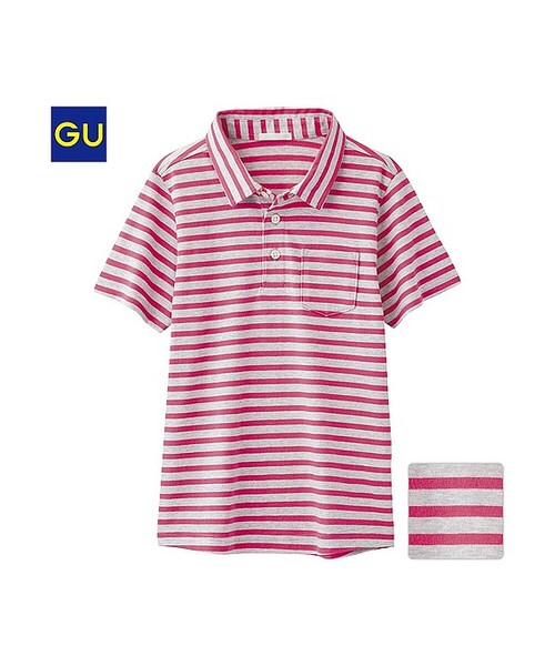 GU（ジーユー）の「（GU）ボーダーポロシャツ（半袖）（KIDS ⁄ BOYS