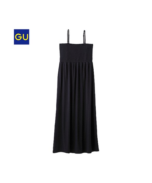 GU（ジーユー）の「（GU）ベアマキシワンピース（WOMEN ⁄ ワンピース・レディース・ORANGE/GRAY/BLACK・L/M/S）」の2枚目の写真