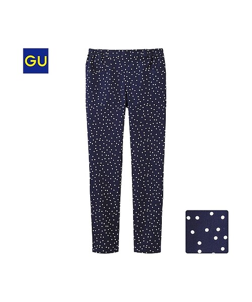 GU（ジーユー）の「（GU）クロップドレギンスパンツ（ドット）（WOMEN ⁄ ショートパンツ・クロップドパンツ・レディース・OFF WHITE/GRAY/NAVY・M/L/S/XL）」の3枚目の写真