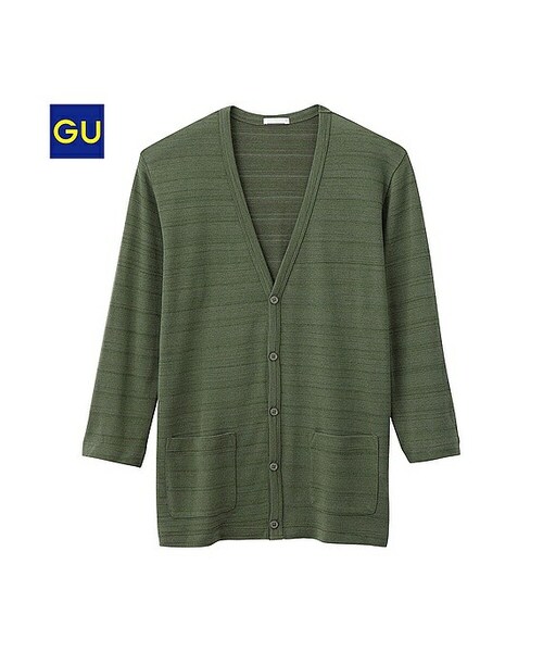 GU（ジーユー）の「（GU）Vネックカーディガン（7分袖）（MEN