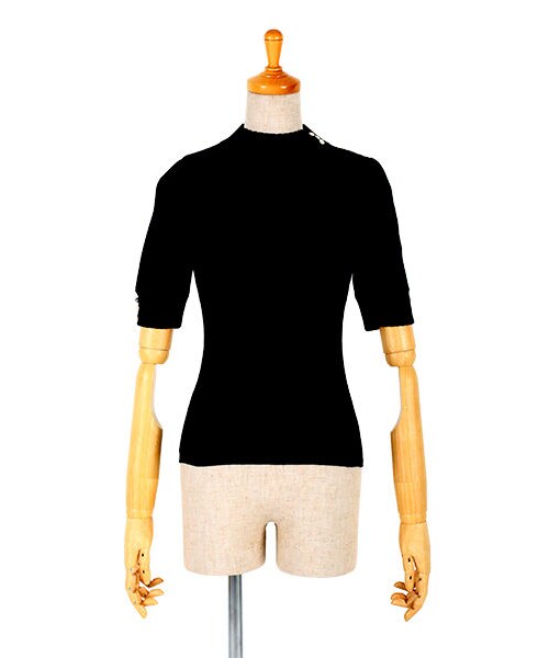 an another angelus（アンアナザーアンジェラス）の「釦付きリブニットアクリルコットン半袖プルオーバー/F&A（ニット/セーター・レディース・その他）」の3枚目の写真