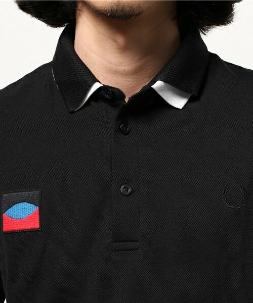 希少品　フレッドペリー　ポロシャツ　黒/白　Mサイズ　 二重襟、二重袖 FRED PERRY×RAF SIMONS（フレッドペリーラフシモンズ）の「raf