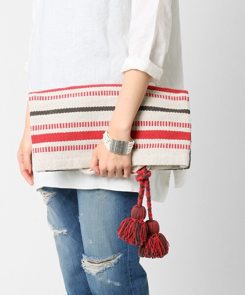 URBAN RESEARCH DOORS（アーバンリサーチドアーズ）の「印地安圖騰兩用手拿包（バッグ・レディース・紅色/卡其綠色/黑色・one）」の6枚目の写真