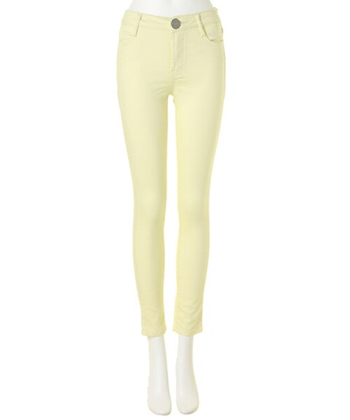 MURUA（ムルーア）の「【CASUAL】アンクルカラースキニーPT（パンツ・レディース・ブラック/ライム/ラベンダー・0/1/2）」の2枚目の写真