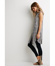 FOREVER 21 | ロングサイドスリットプレイドチェックシャツ(その他)