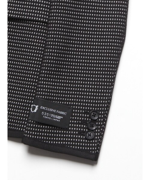 5351 POUR LES HOMMES（ゴーサンゴーイチプールオム）の「ワッフルクロスドビーノッチ1BSJK（ジャケット/アウター・メンズ・オフホワイト/ブラック・44/46/48/50）」の10枚目の写真