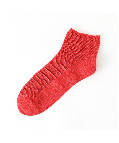 靴下屋（クツシタヤ）の「スペック総メッシュショートソックス（ソックス・靴下・レディース・キナリ/グレーモク/アカ/サックス/デニム/インディゴ・22.0～24.0cm）」の3枚目の写真