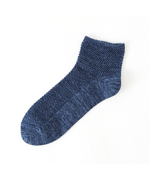 靴下屋（クツシタヤ）の「スペック総メッシュショートソックス（ソックス・靴下・レディース・キナリ/グレーモク/アカ/サックス/デニム/インディゴ・22.0～24.0cm）」の5枚目の写真