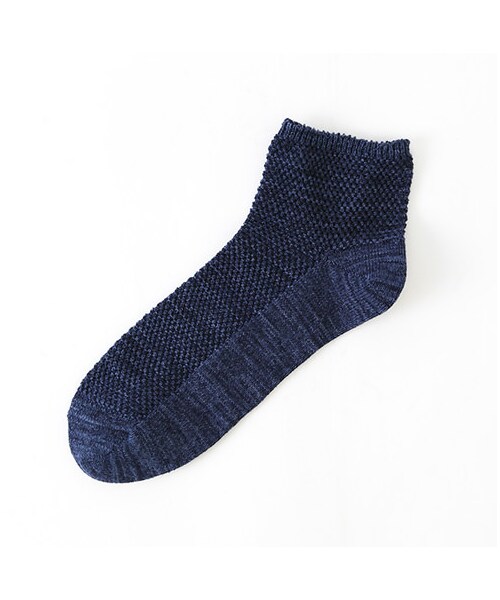 靴下屋（クツシタヤ）の「スペック総メッシュショートソックス（ソックス・靴下・レディース・キナリ/グレーモク/アカ/サックス/デニム/インディゴ・22.0～24.0cm）」の6枚目の写真