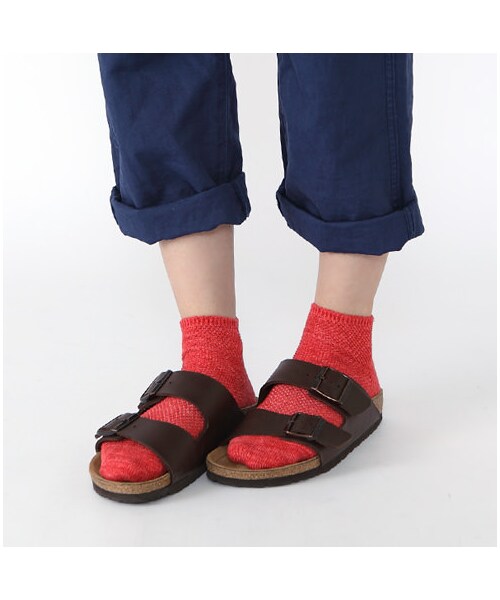 靴下屋（クツシタヤ）の「スペック総メッシュショートソックス（ソックス・靴下・レディース・キナリ/グレーモク/アカ/サックス/デニム/インディゴ・22.0～24.0cm）」の7枚目の写真