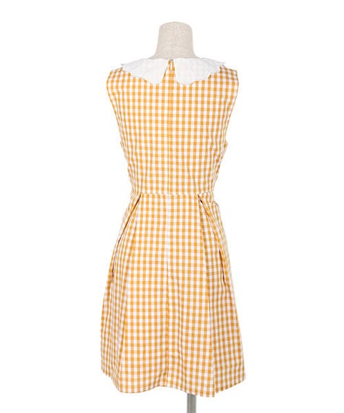 F i.n.t(フィント)の「フラワー衿ギンガムチェックノースリーブワンピース/F i.n.t(ワンピース・レディース・その他)」の3枚目の写真