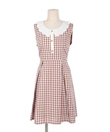 F i.n.t | フラワー衿ギンガムチェックノースリーブワンピース/F i.n.t(ワンピース)