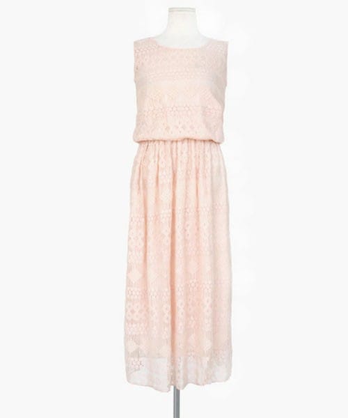 DHOLIC(ディーホリック)の「ロングレースブラウジングワンピース(ワンピース・レディース・アイボリー/ピーチ/ブラック・FREE)」の3枚目の写真