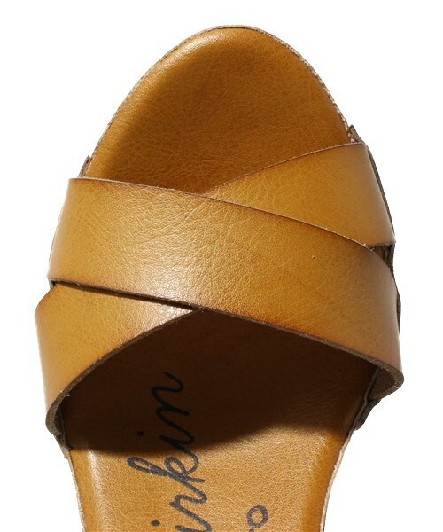 Bridget Birkin(ブリジットバーキン)の「【OroNero×Bridget Birkin】ベルトウエッジサンダル(サンダル・レディース・ブラウン/ダークブラウン/ベージュ/イエロー・35/36/37/38)」の8枚目の写真