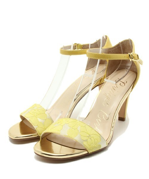 Bridget Birkin(ブリジットバーキン)の「花柄生地ヒールサンダル (542001)(サンダル・レディース・ホワイト/ブラック/イエロー/オレンジ・22.5/23/23.5/24/24.5/22)」の4枚目の写真