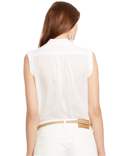 POLO RALPH LAUREN(ポロ ラルフ ローレン)の「Polo Ralph Lauren Crinkled Blouse(シャツ/ブラウス・レディース・White・2/10/4/12/6/8/14)」の2枚目の写真