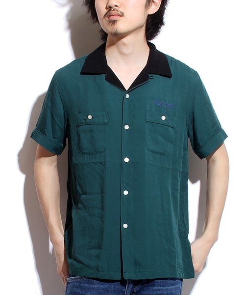 FREAK'S STORE（フリークスストア）の「レーヨンボーリンシャツ（その他・メンズ・ブラック/レンガ/グリーン/ネイビー・M/L）」の2枚目の写真