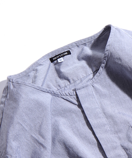 FREAK'S STORE（フリークスストア）の「ノーカラー半袖シャツ（その他・メンズ・ホワイト/グレー/ネイビー・M/L）」の7枚目の写真